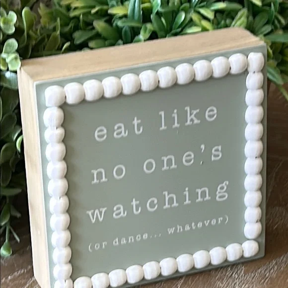 NEW! Bohemian Farmhouse Wood Bead Eat Dance Like No One’s Watching Sign - Picture 4 of 5